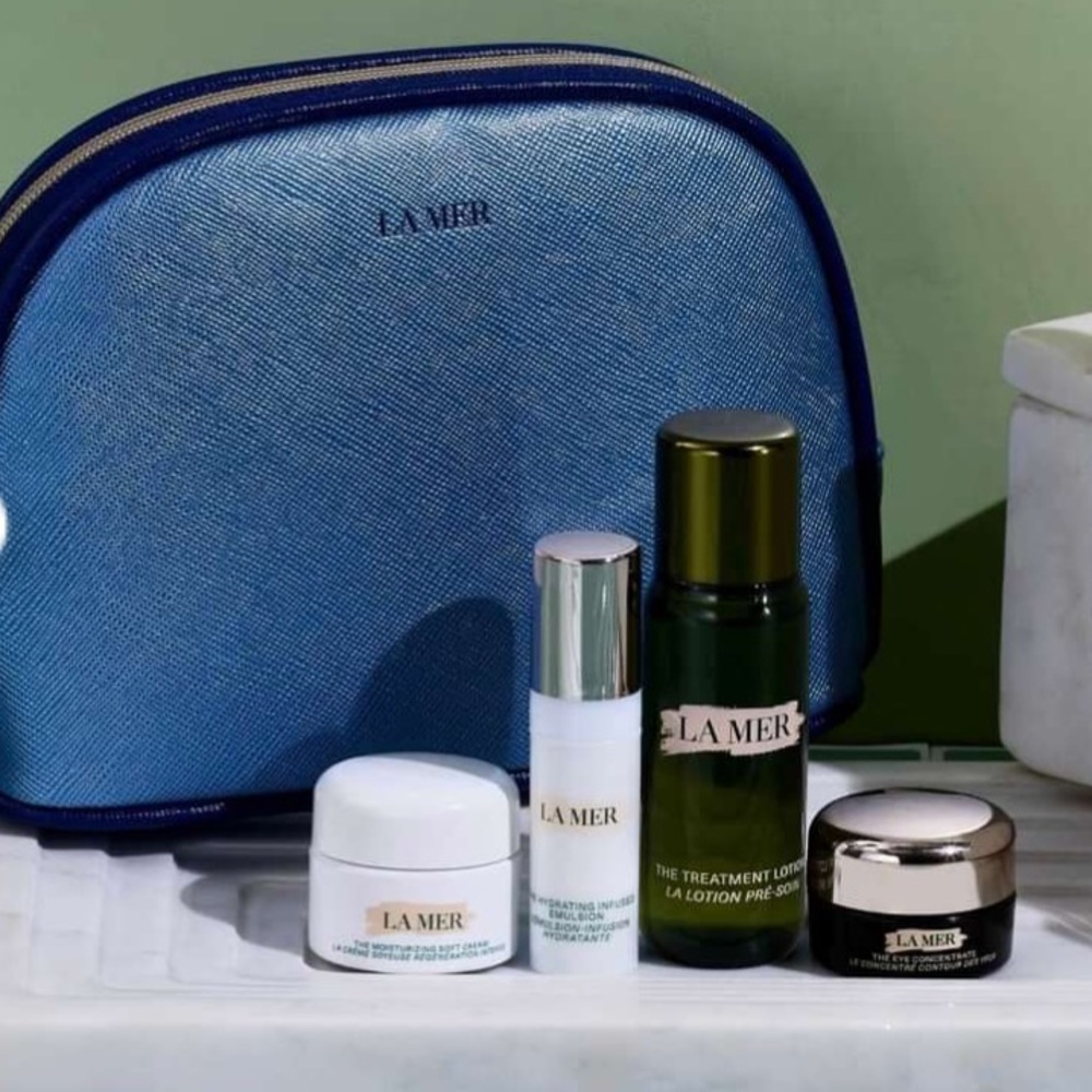 La Mer 5pc skincare set w purse Brand New! Toner/serum/eye/cream Worth $300+ GWP
